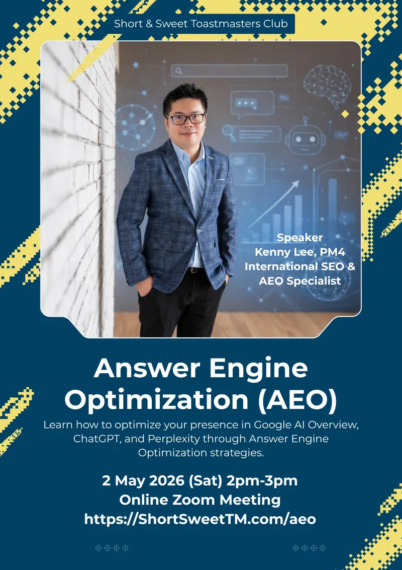 Short & Sweet Workshop - Answer Engine Optimization (AEO) poster