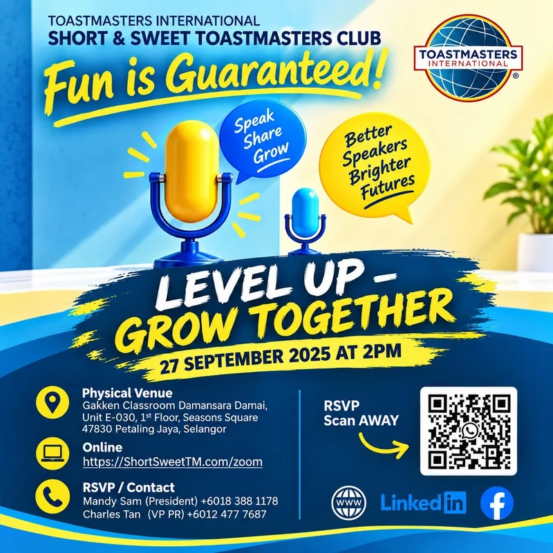 Short & Sweet Regular Meeting #60 - Level Up, Grow Together poster
