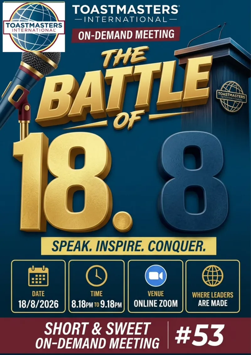 Short & Sweet Mini Meeting #53 - The Battle of 18.8 poster