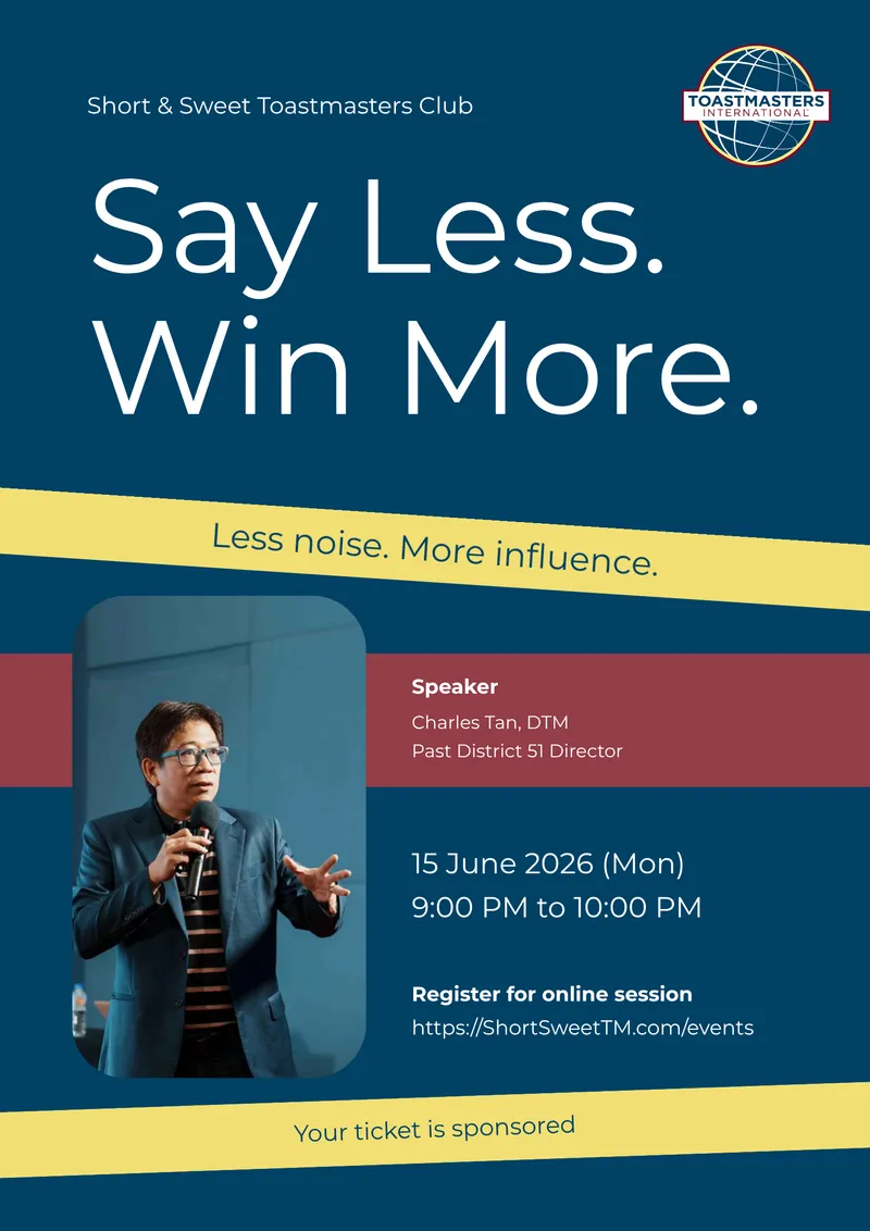 Short & Sweet Workshop - Say Less. Win More. poster